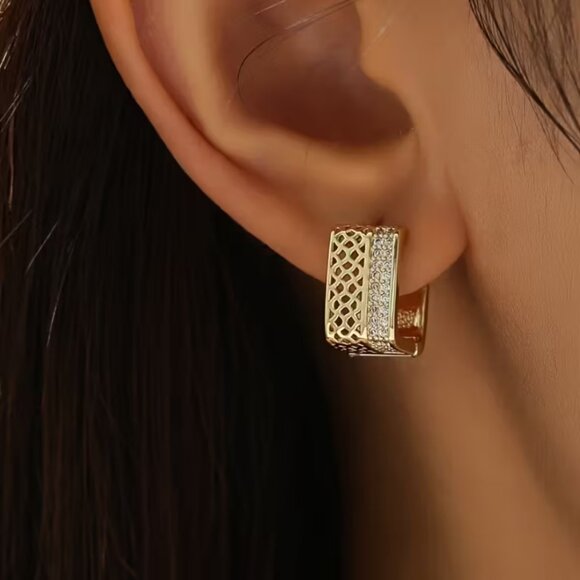 14k White Gold Victorian Drop Earrings. SKU: EG10533W45JJ  14K Gold Womens 2ct Diamond Square Hanging Drop Earrings New 14 K Silver Jewelry